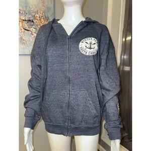 Myrtle Beach Pacific & Co Fleece Hoodie Heather Blue Mens Sz M Full Zip